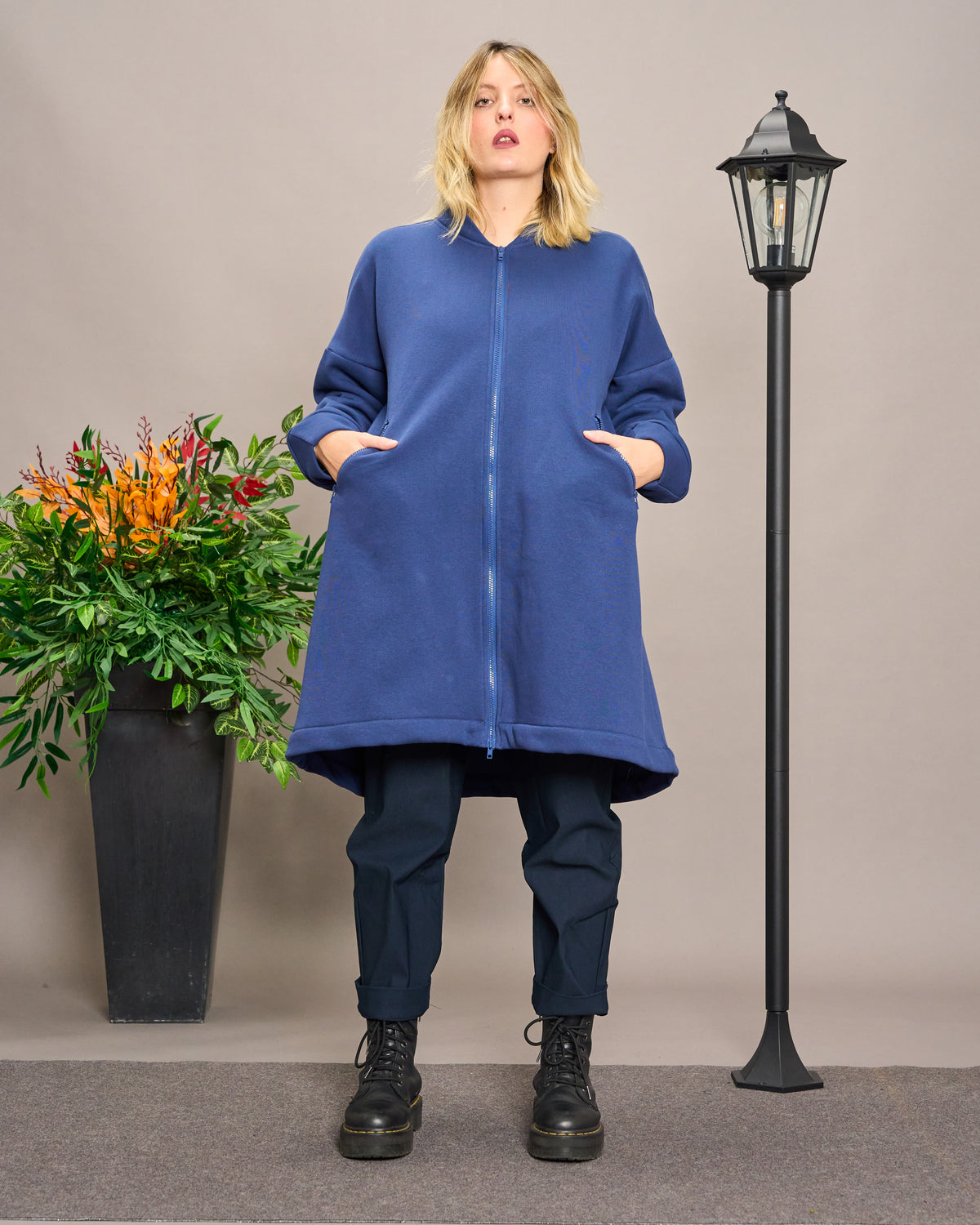 Flared Sweatshirt Jacket