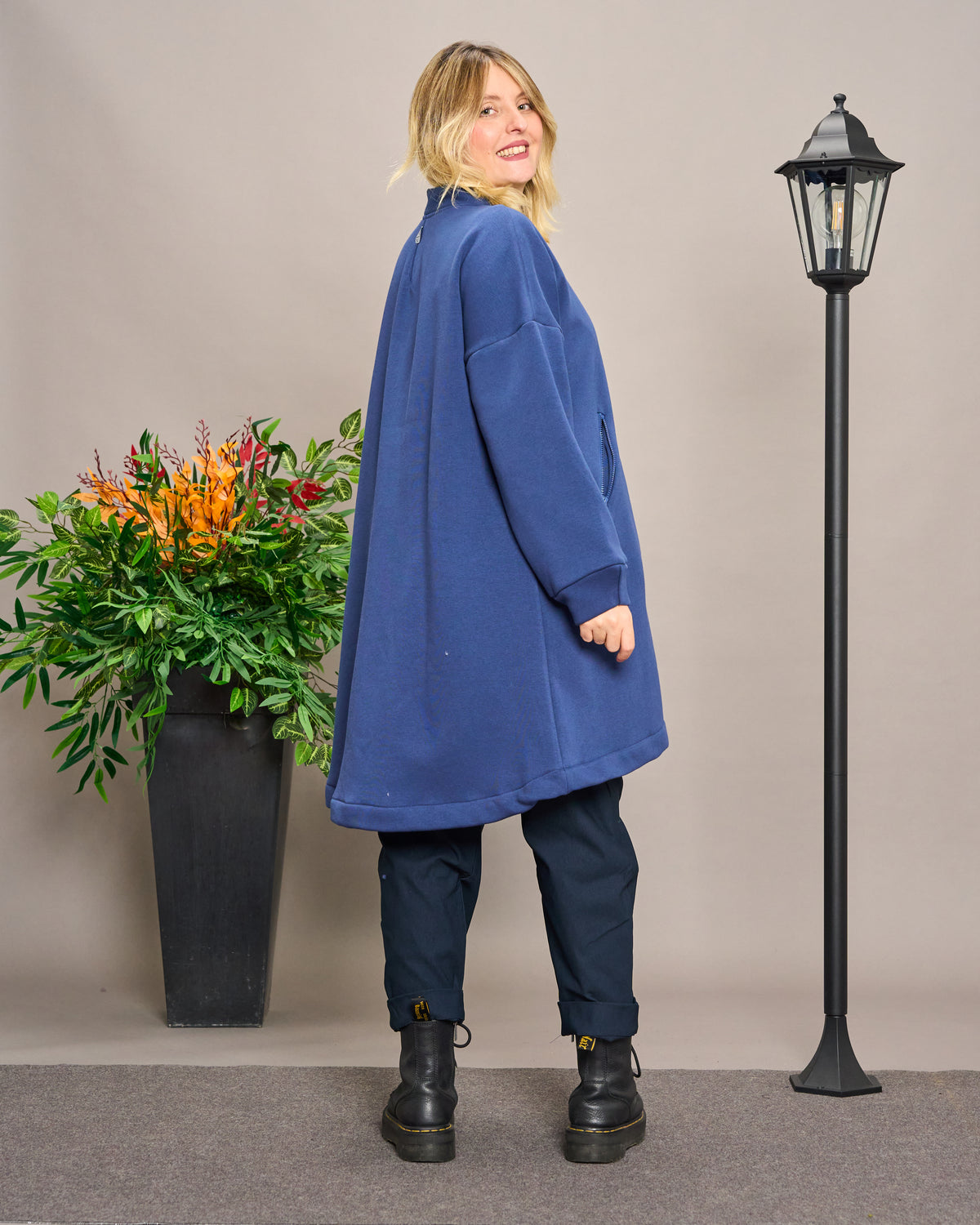 Flared Sweatshirt Jacket