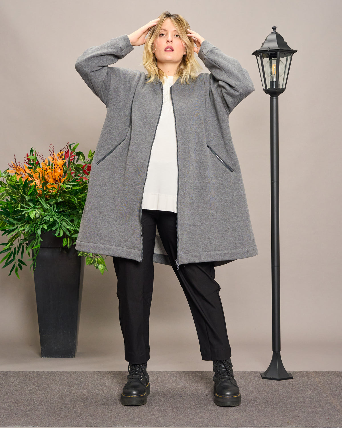 Flared Sweatshirt Jacket