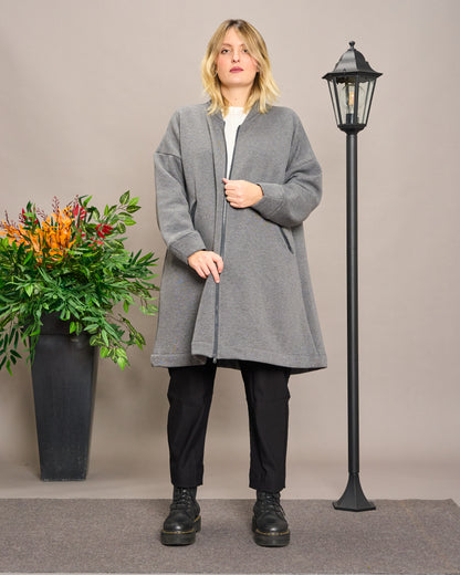 Flared Sweatshirt Jacket