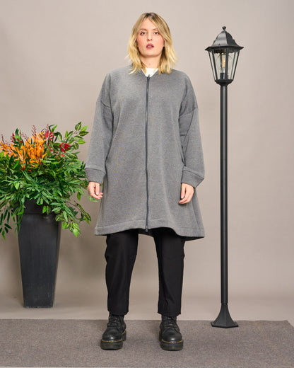 Flared Sweatshirt Jacket