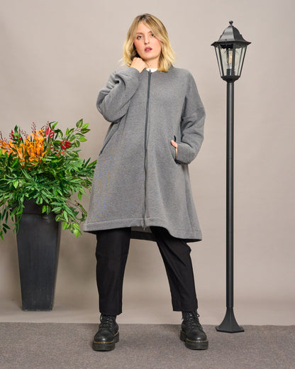 Flared Sweatshirt Jacket