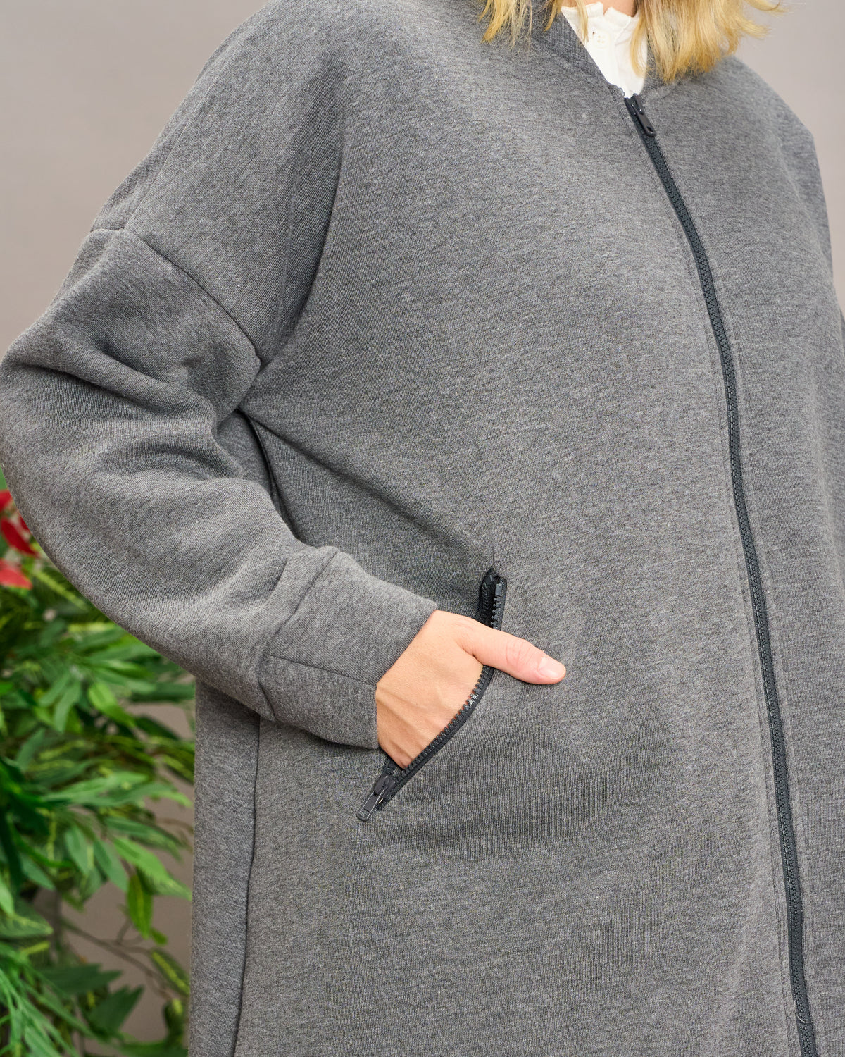 Flared Sweatshirt Jacket