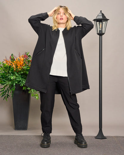 Flared Sweatshirt Jacket