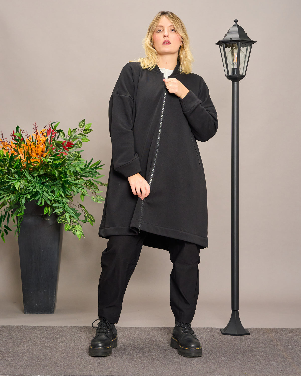 Flared Sweatshirt Jacket