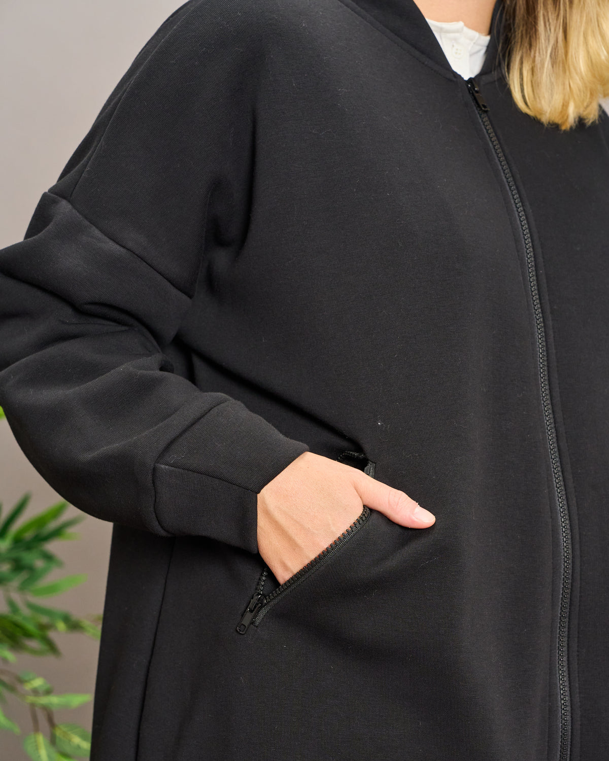 Flared Sweatshirt Jacket
