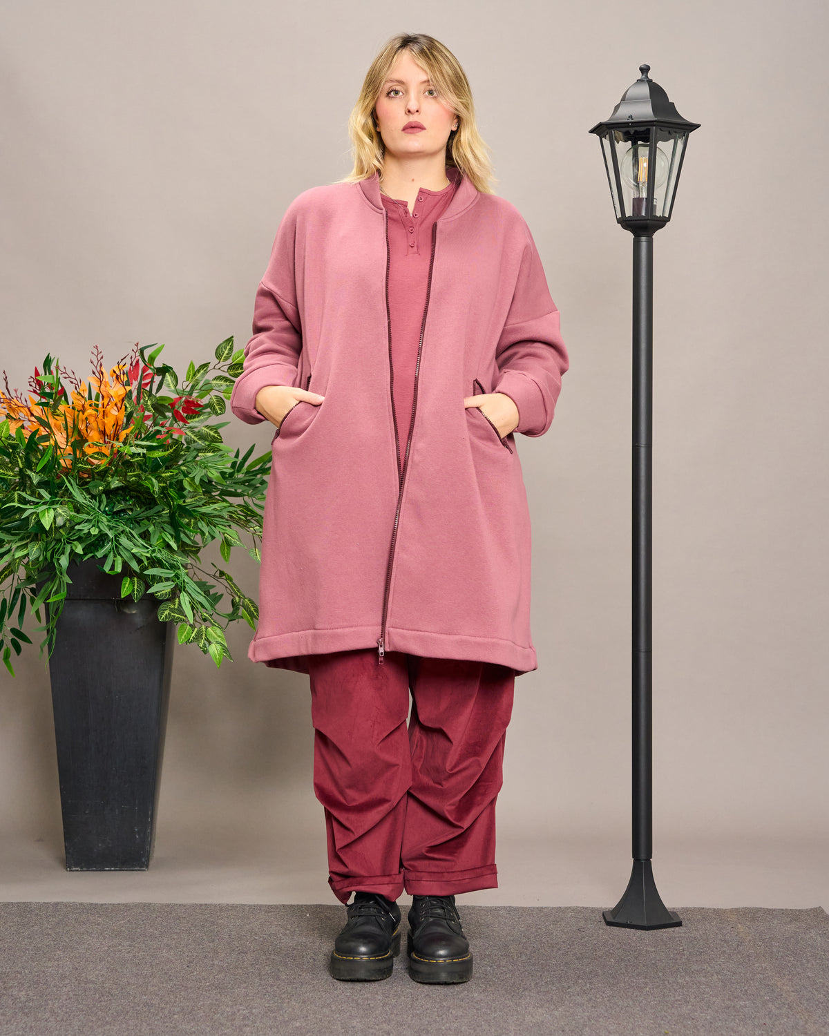 Flared Sweatshirt Jacket
