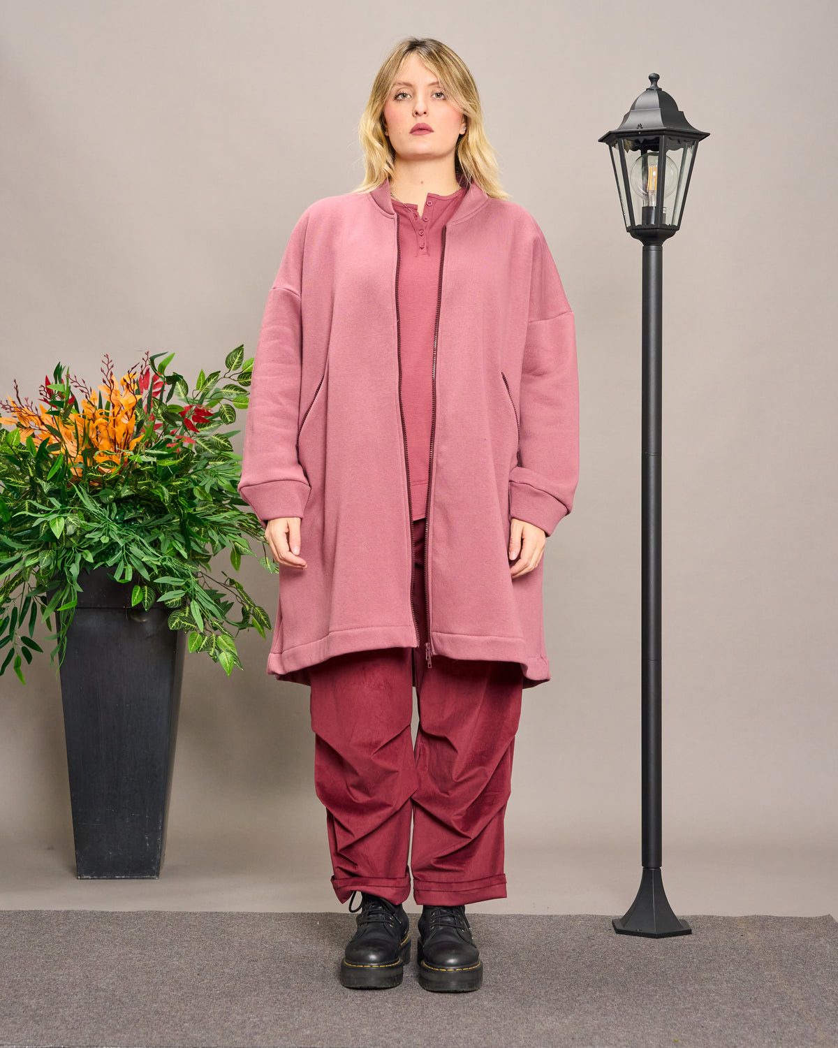 Flared Sweatshirt Jacket