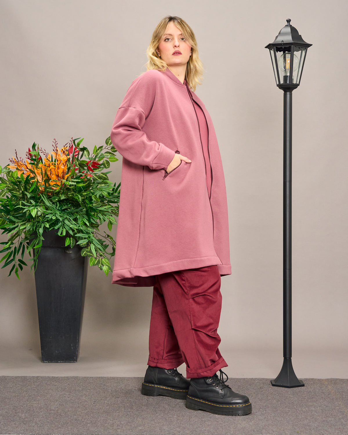 Flared Sweatshirt Jacket
