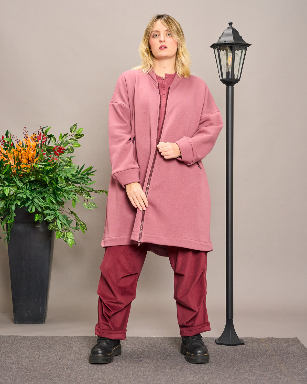 Flared Sweatshirt Jacket