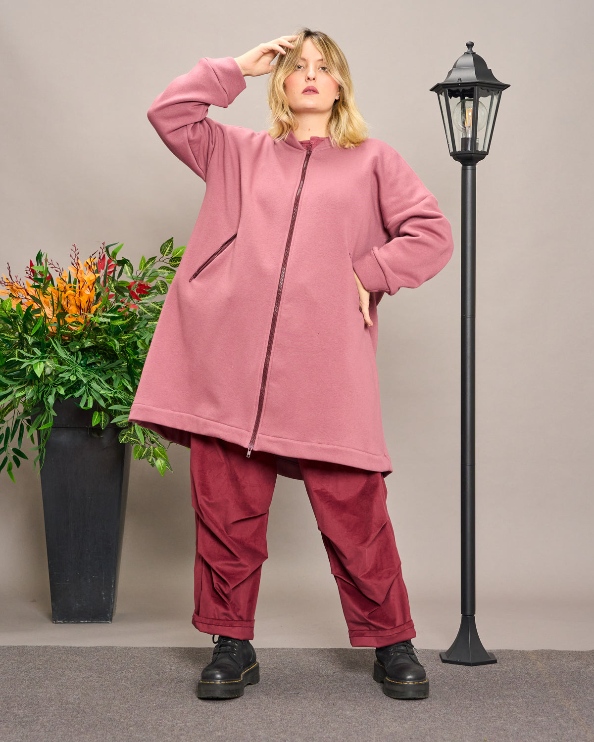 Flared Sweatshirt Jacket