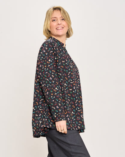 Mandarin Patterned Shirt