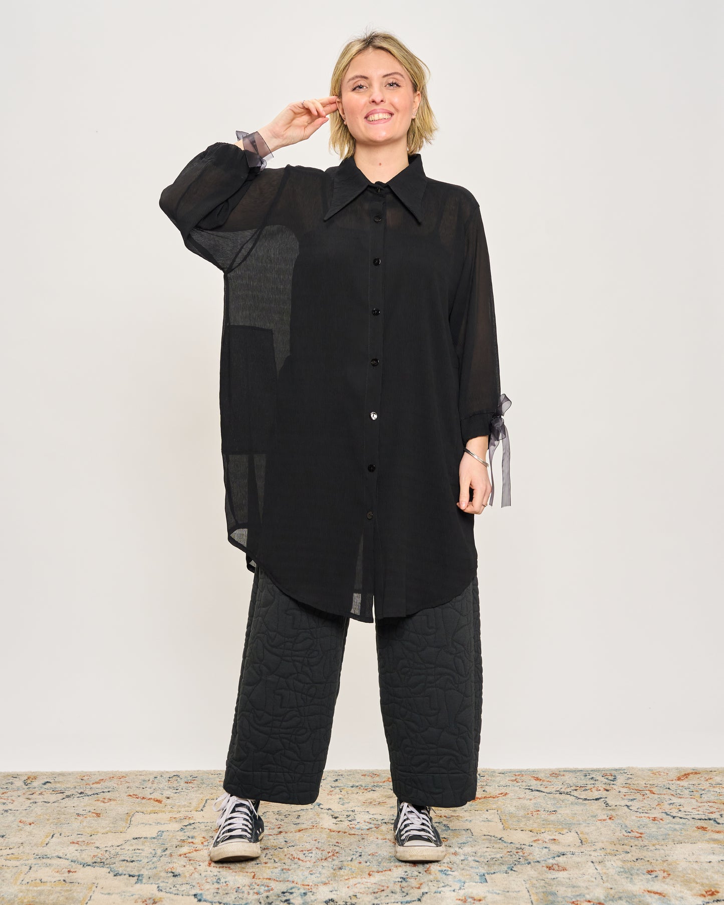 Camicia Over Anni '70 Crepon