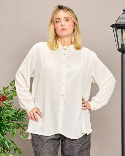Soft Shirt with Rounded Collar