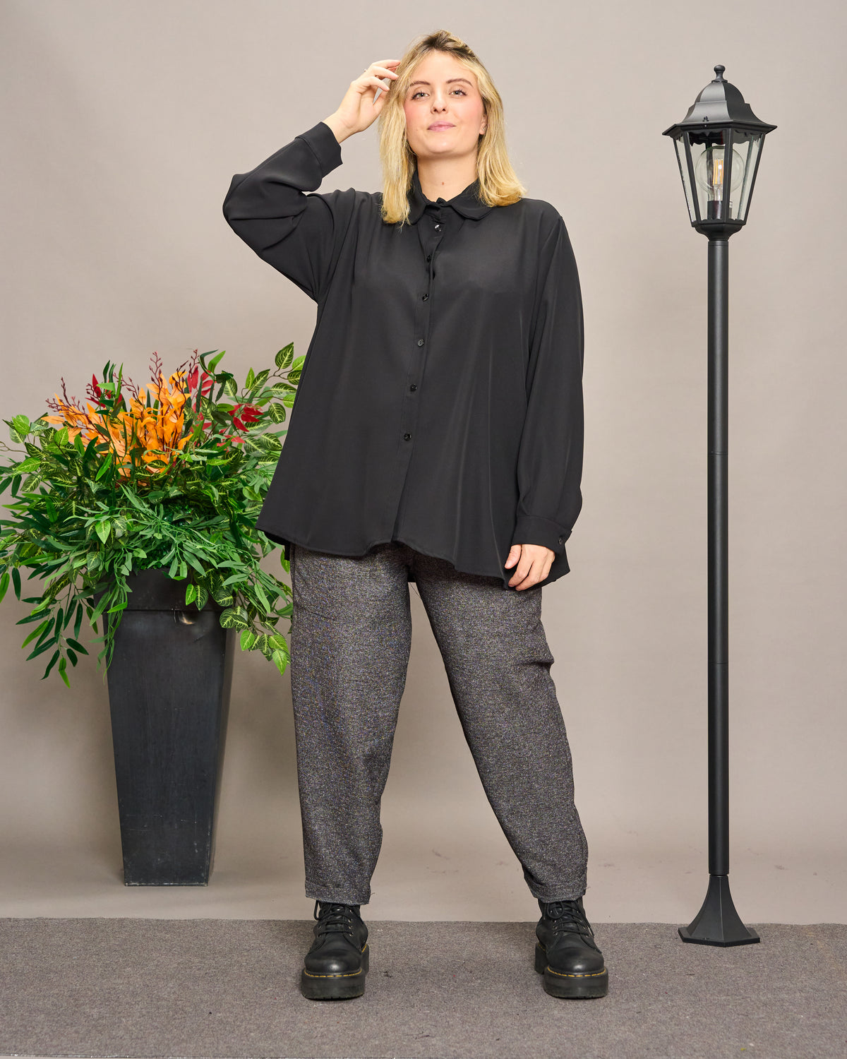 Soft Shirt with Rounded Collar