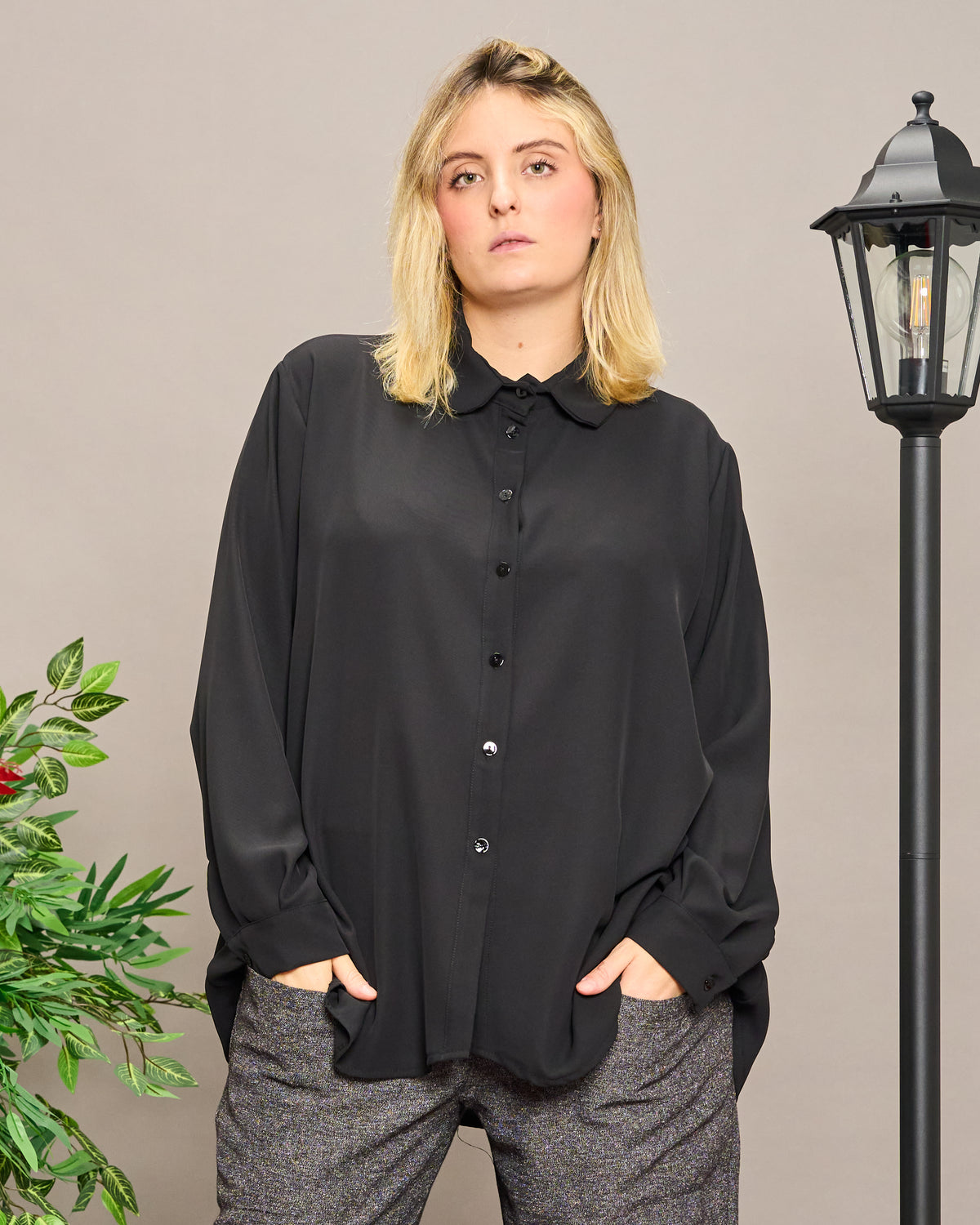 Soft Shirt with Rounded Collar