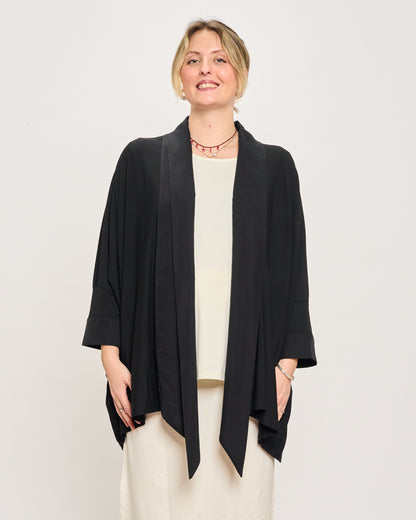 Cardigan Sciallato in Doppio Tessuto