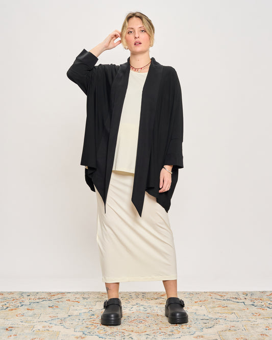 Cardigan Sciallato in Doppio Tessuto
