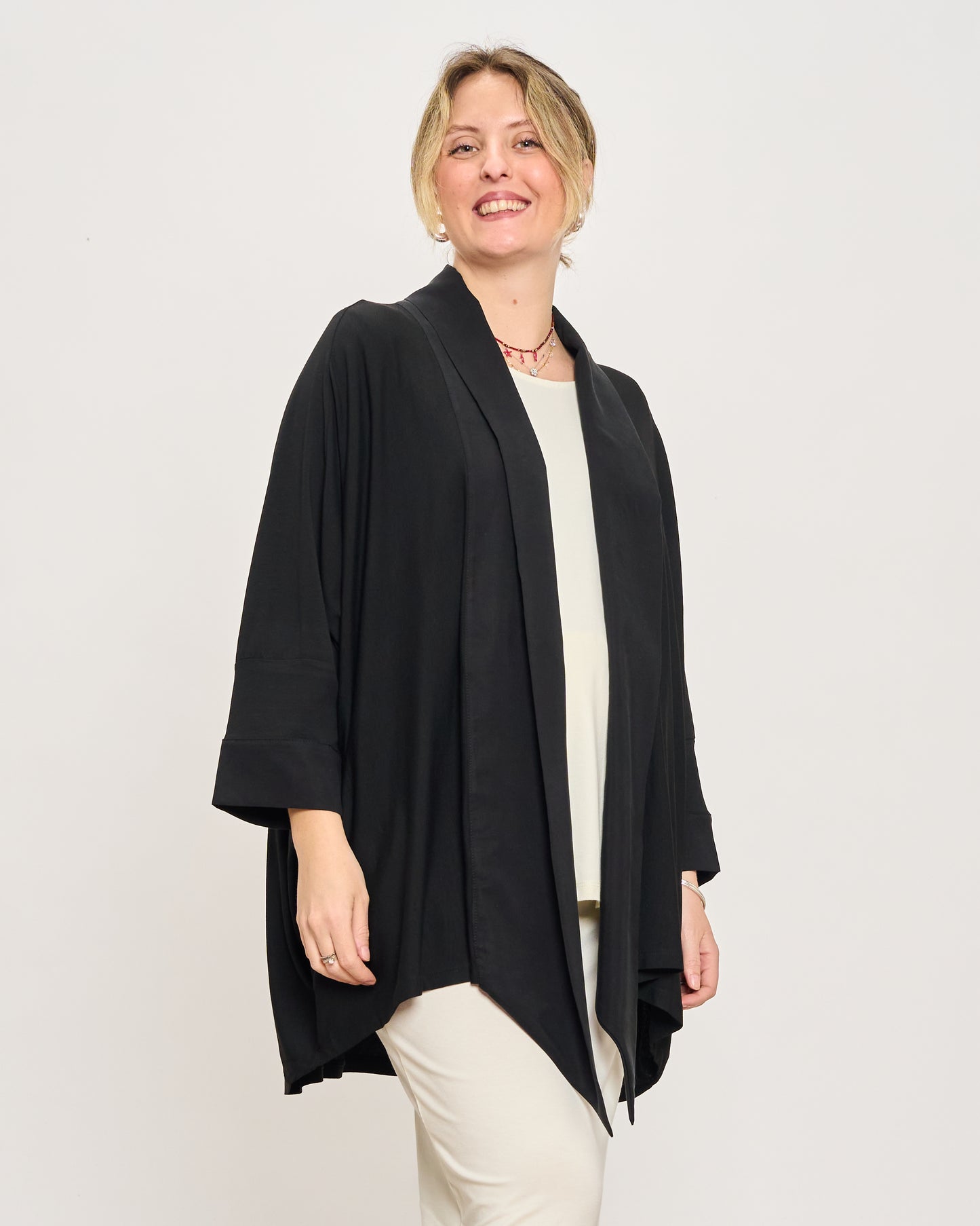 Cardigan Sciallato in Doppio Tessuto