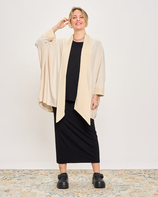 Cardigan Sciallato in Doppio Tessuto