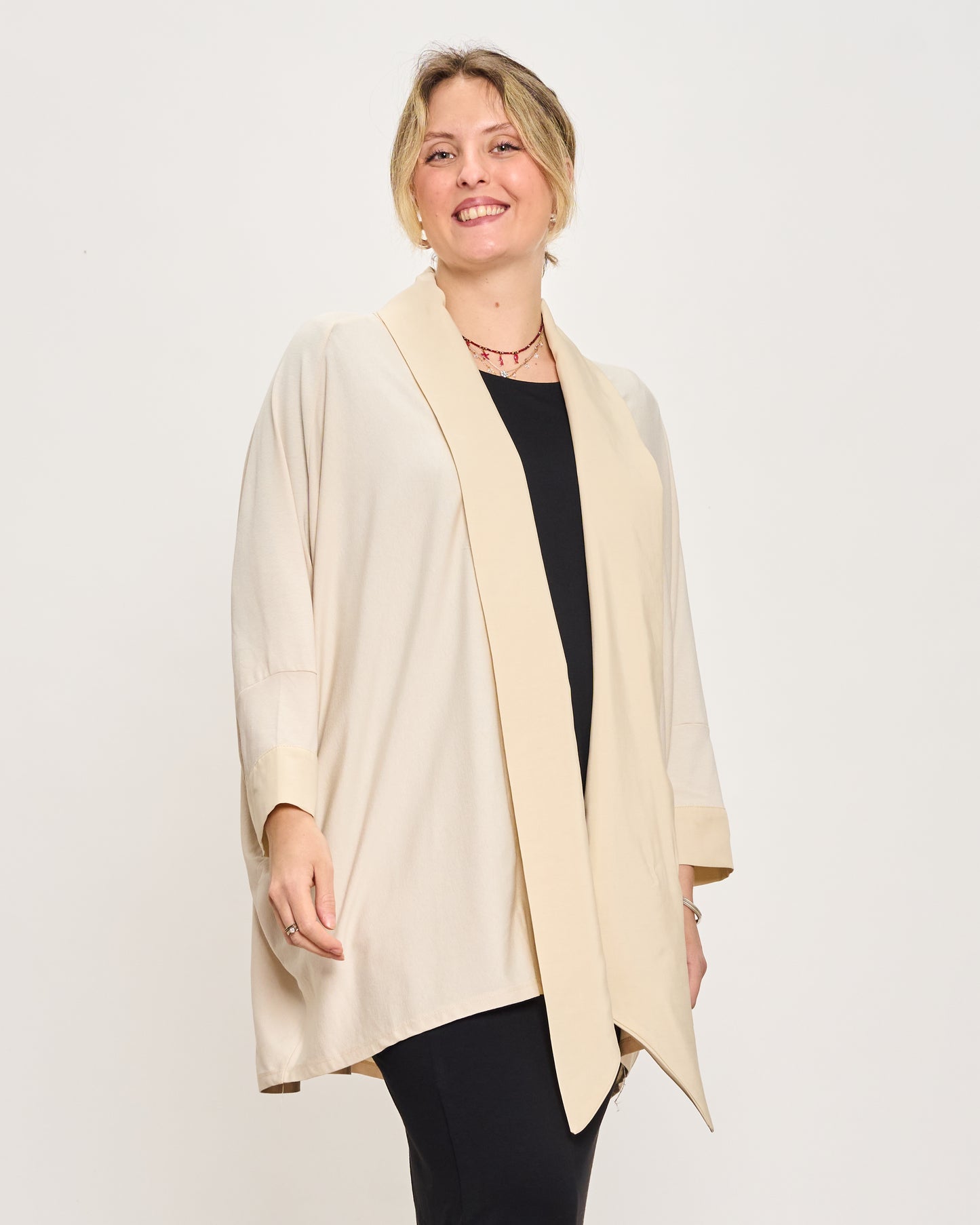 Cardigan Sciallato in Doppio Tessuto