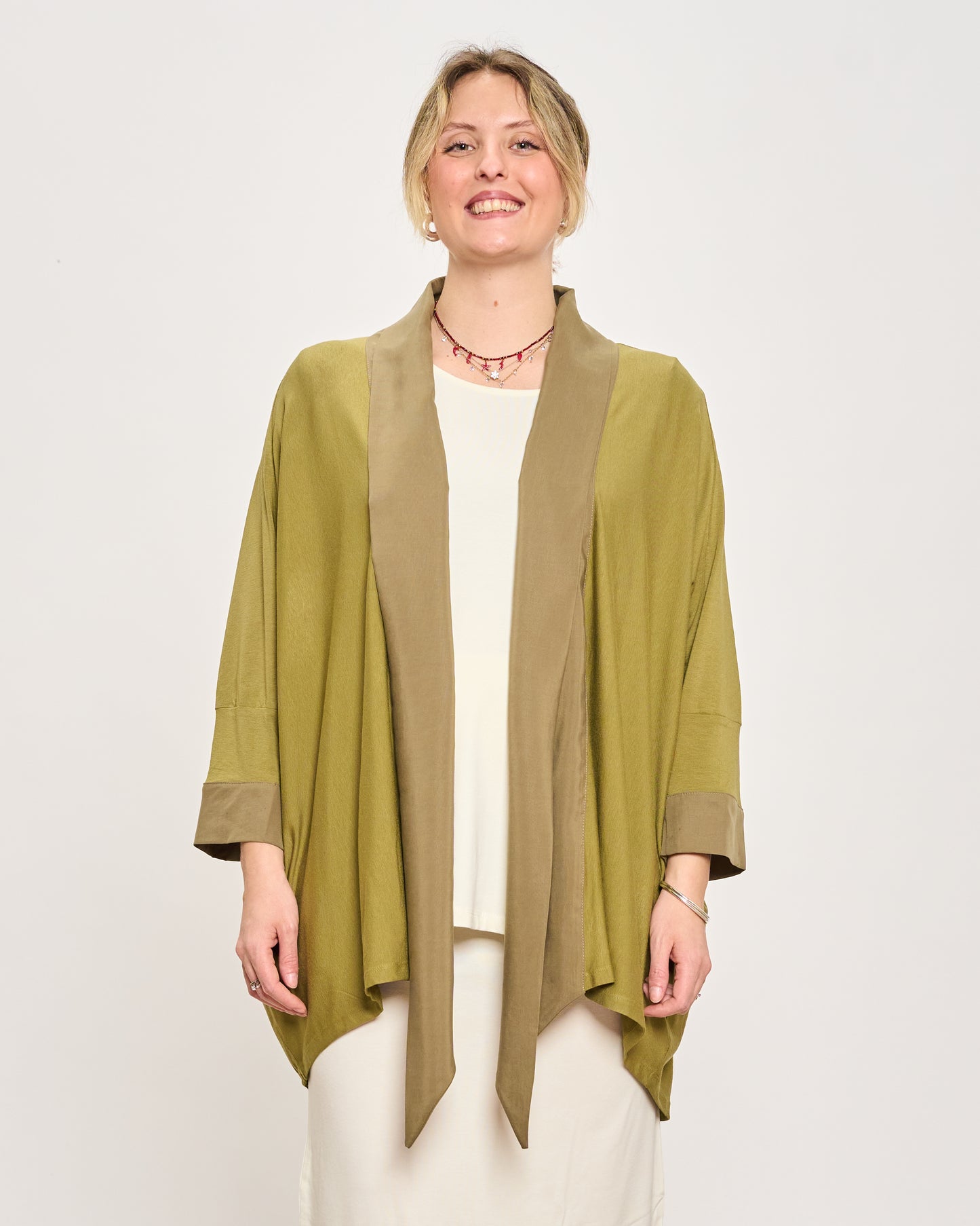 Cardigan Sciallato in Doppio Tessuto