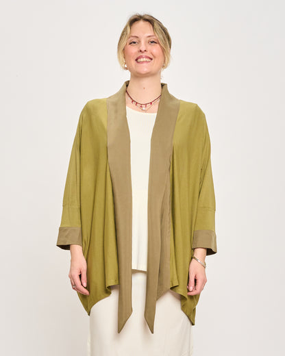 Cardigan Sciallato in Doppio Tessuto
