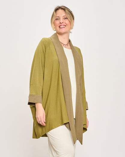 Cardigan Sciallato in Doppio Tessuto
