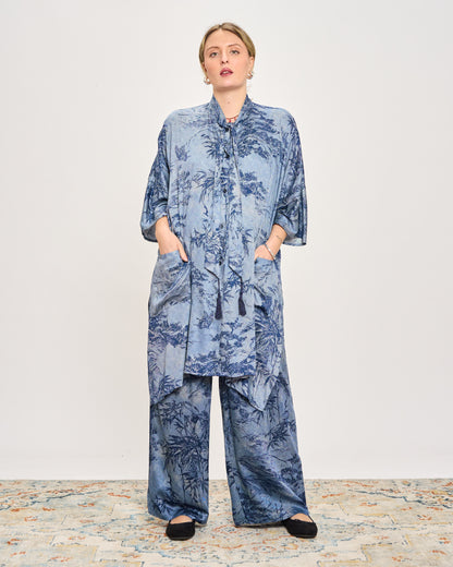 Long Viscose Patterned Shirt
