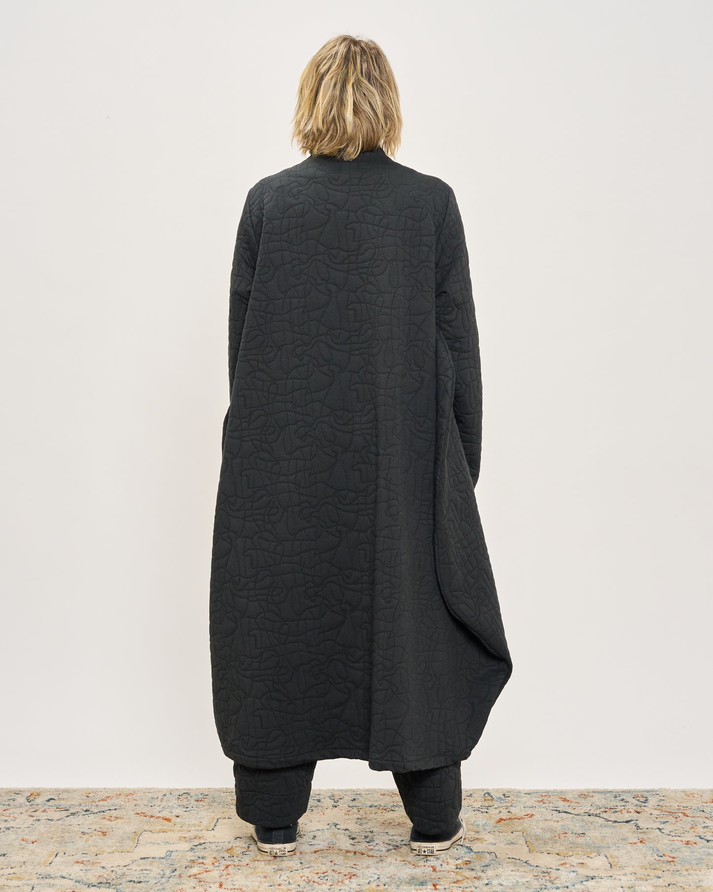 Trapeze Coat in Matelassé Pattern