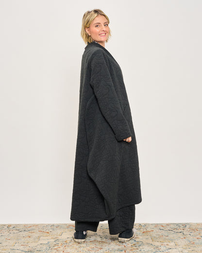 Trapeze Coat in Matelassé Pattern