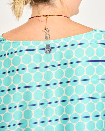 Printed Viscose Blouse with Dropped Sleeve