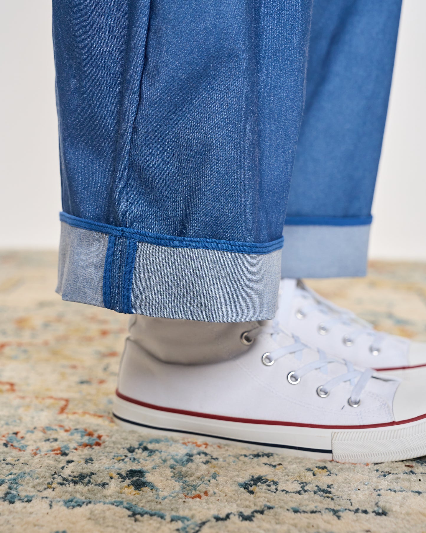 Stretch Denim Trousers with Edges
