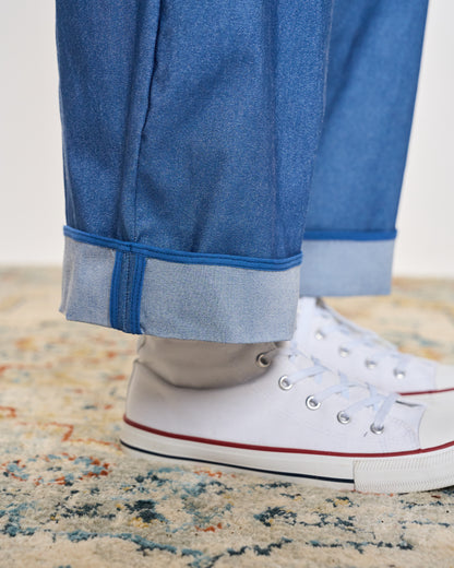 Stretch Denim Trousers with Edges