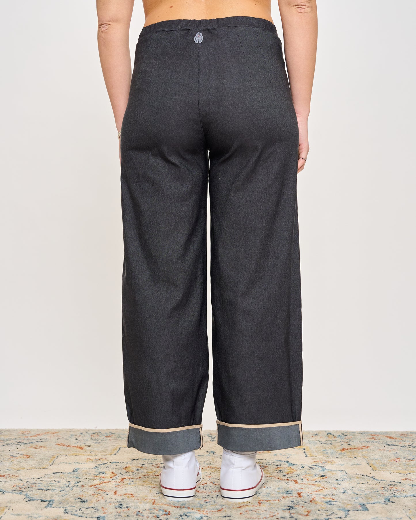 Stretch Denim Trousers with Edges