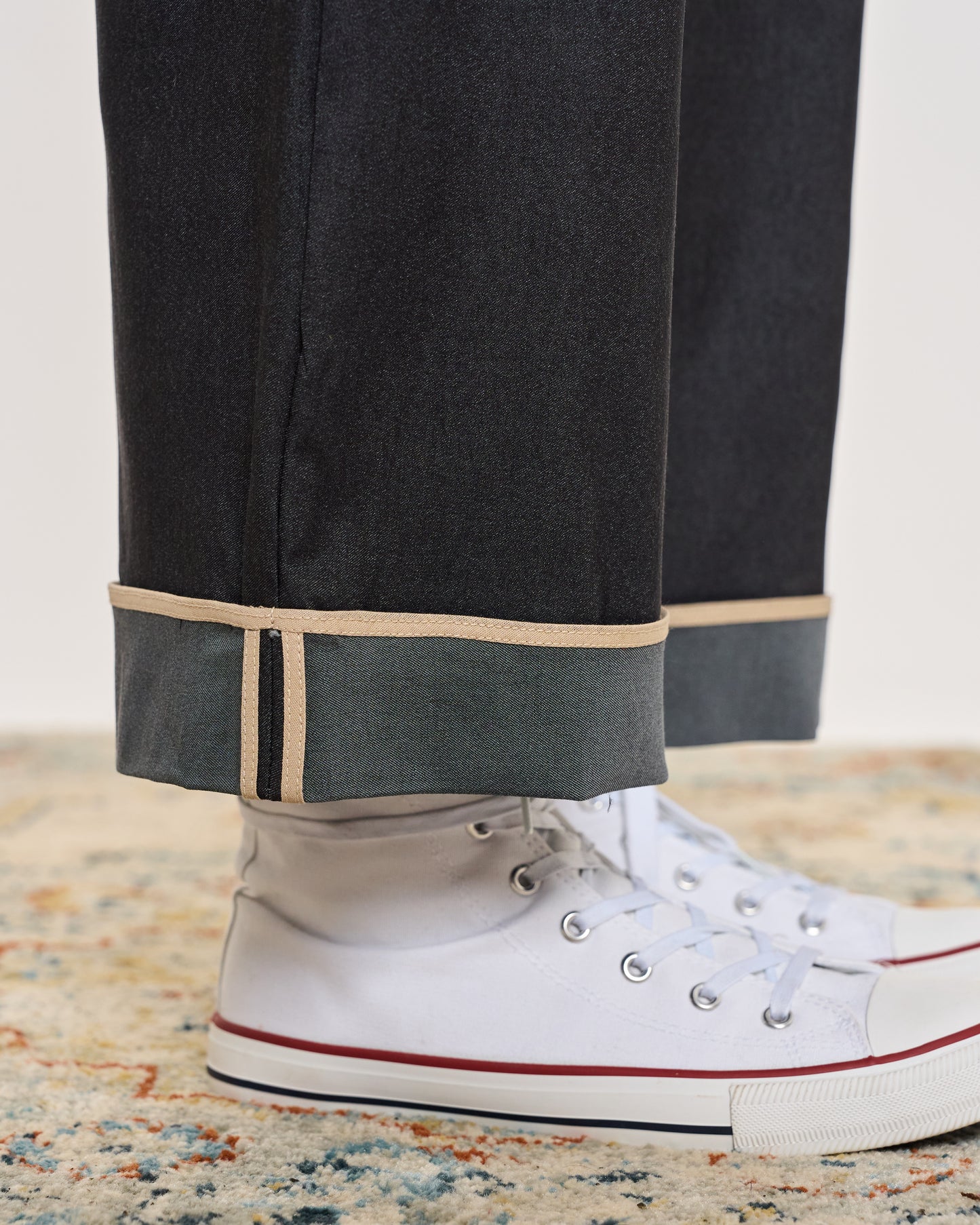Stretch Denim Trousers with Edges