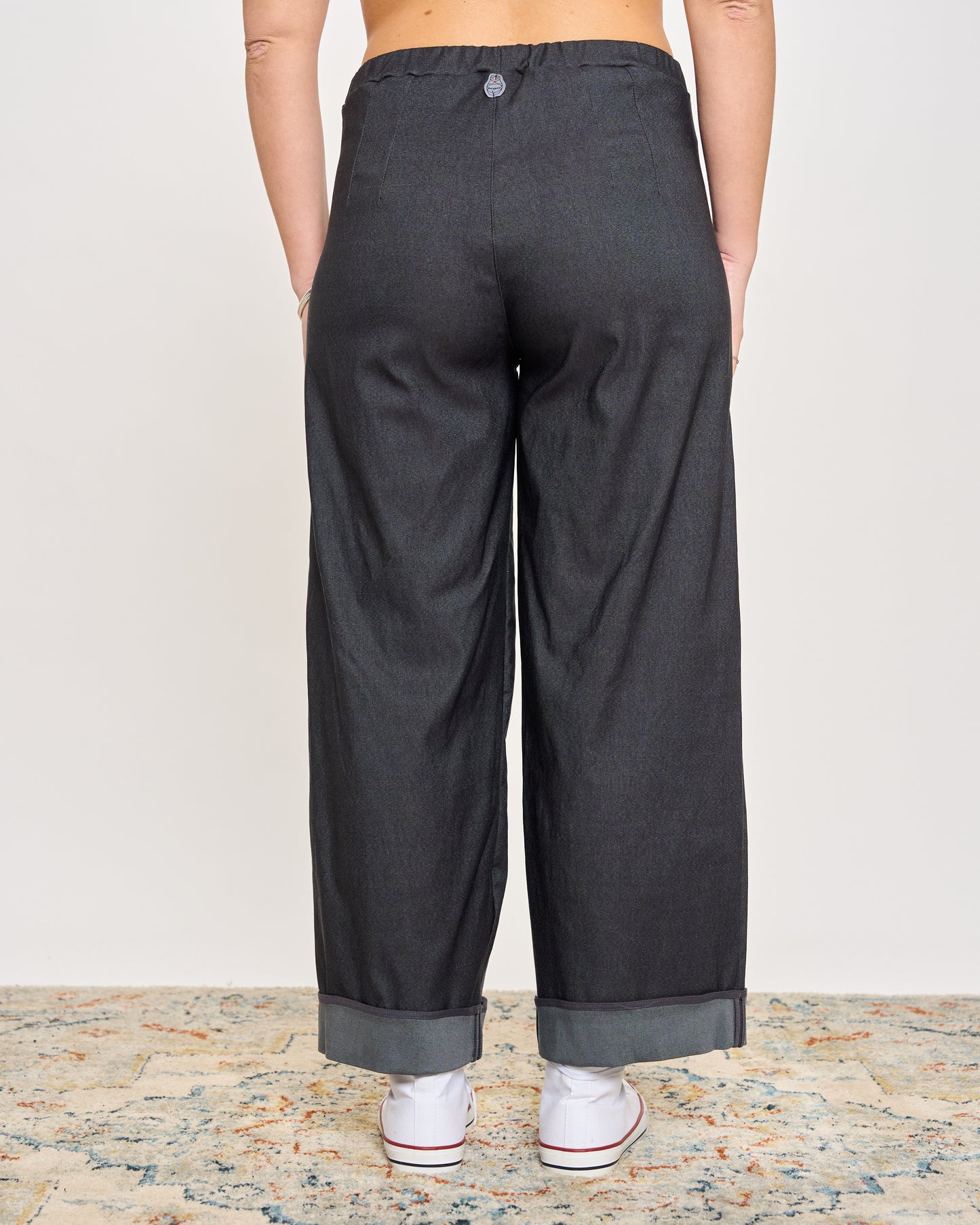 Stretch Denim Trousers with Edges