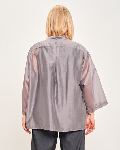 Camicia Over Corta In Cotone Leggero