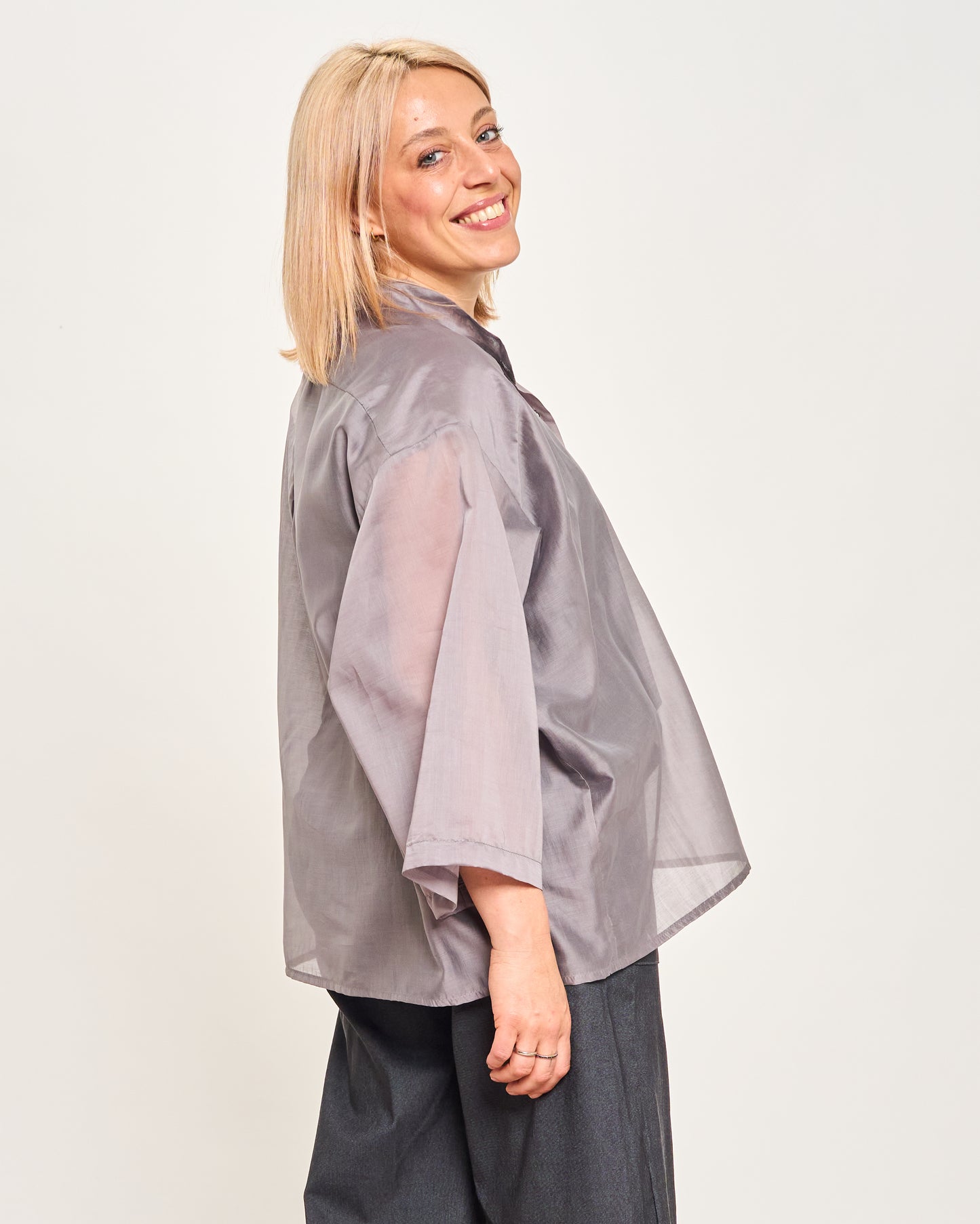 Camicia Over Corta In Cotone Leggero