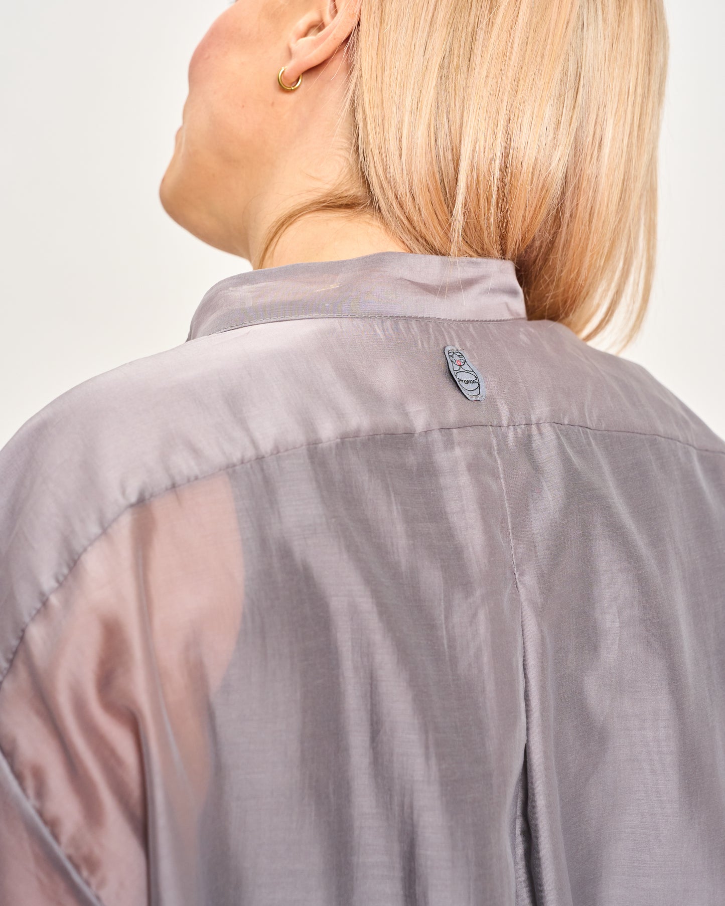 Camicia Over Corta In Cotone Leggero