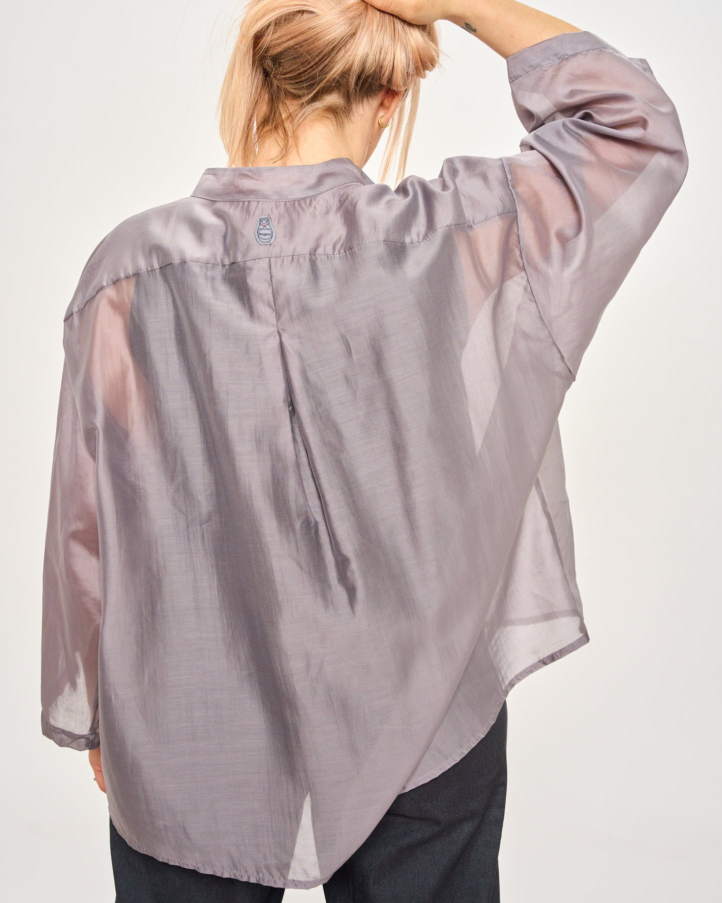 Camicia Over Corta In Cotone Leggero