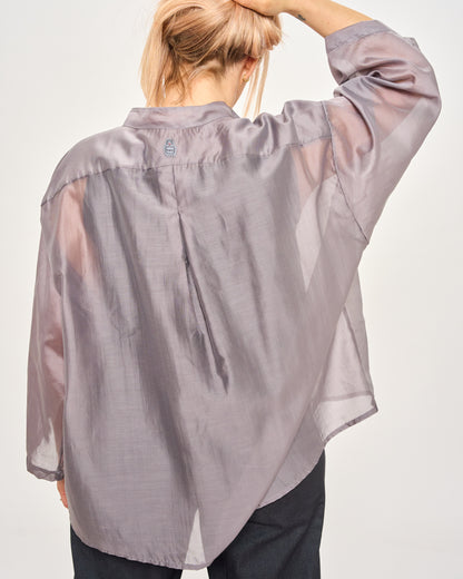 Camicia Over Corta In Cotone Leggero