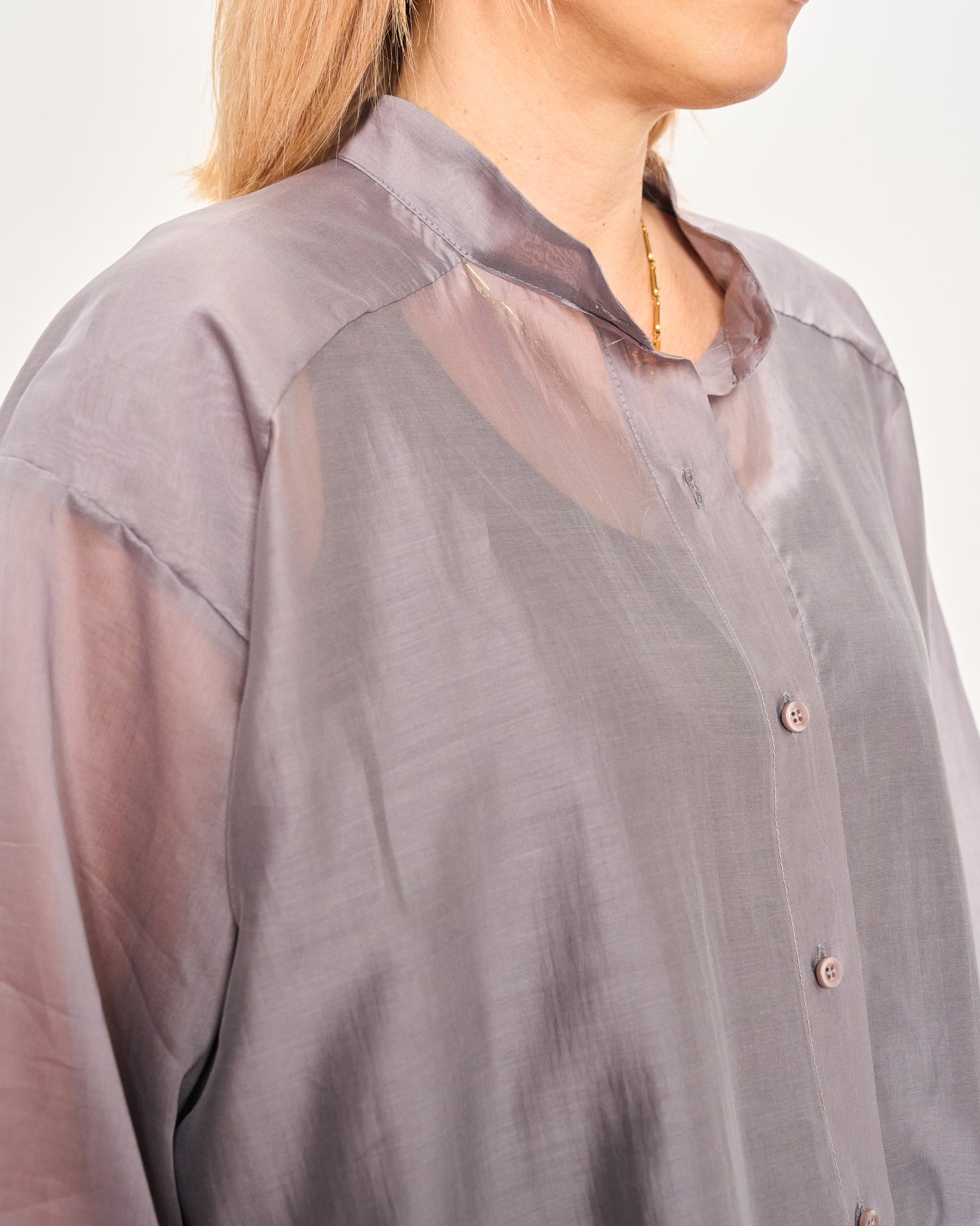 Camicia Over Corta In Cotone Leggero