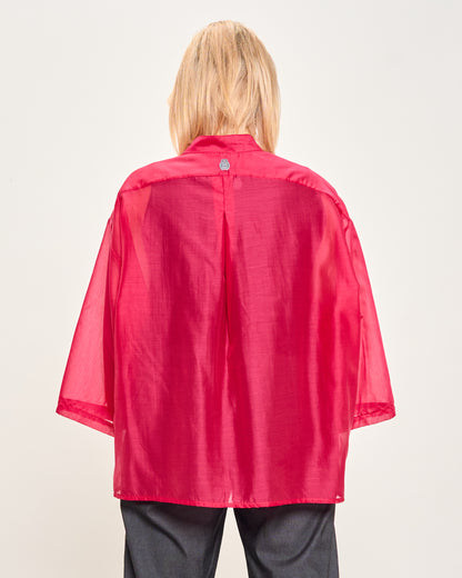 Camicia Over Corta In Cotone Leggero