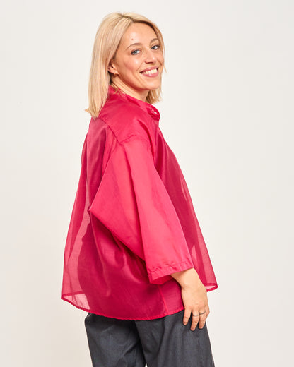 Camicia Over Corta In Cotone Leggero