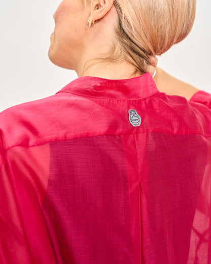 Camicia Over Corta In Cotone Leggero