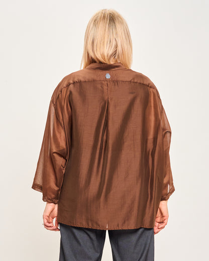 Camicia Over Corta In Cotone Leggero