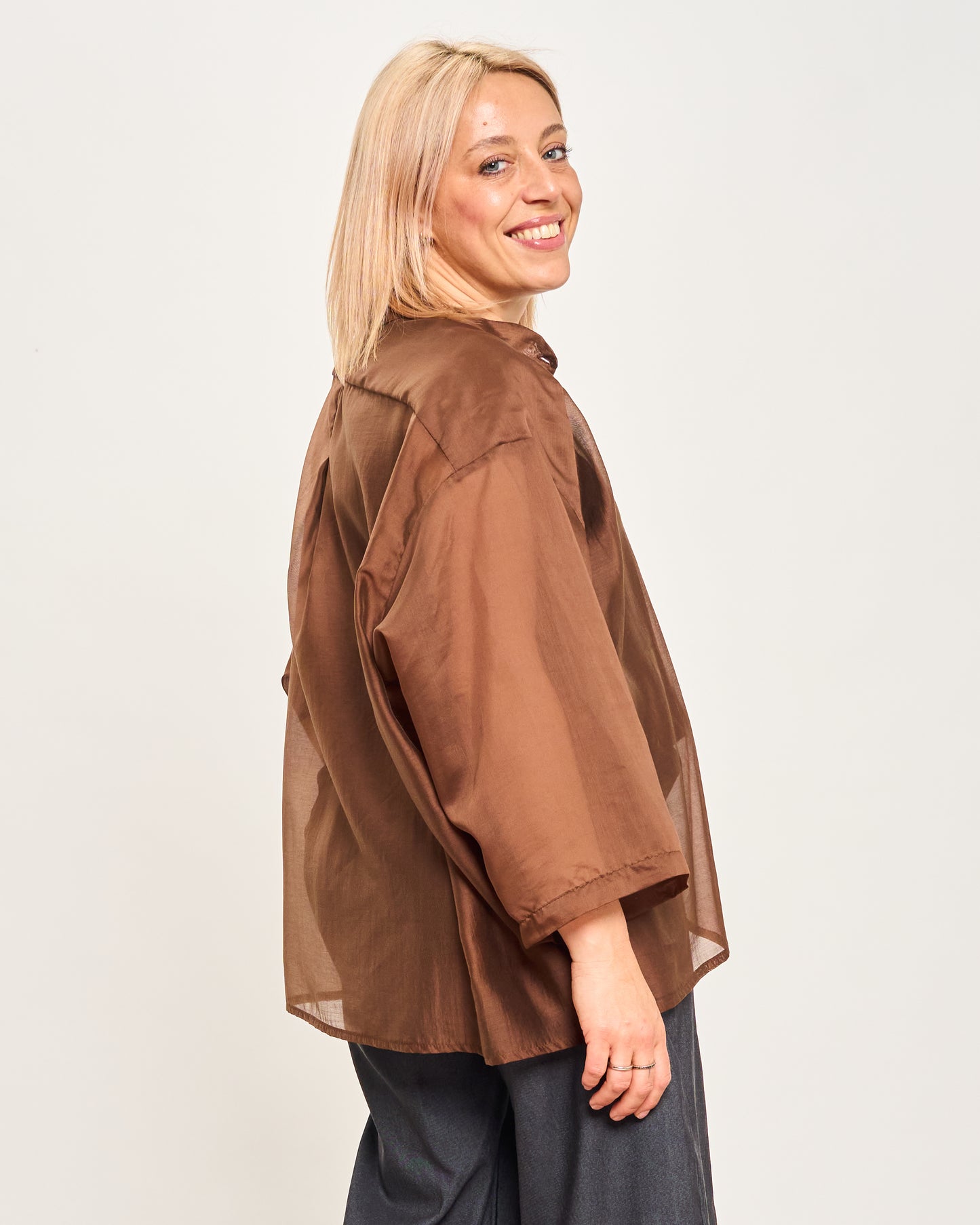 Camicia Over Corta In Cotone Leggero