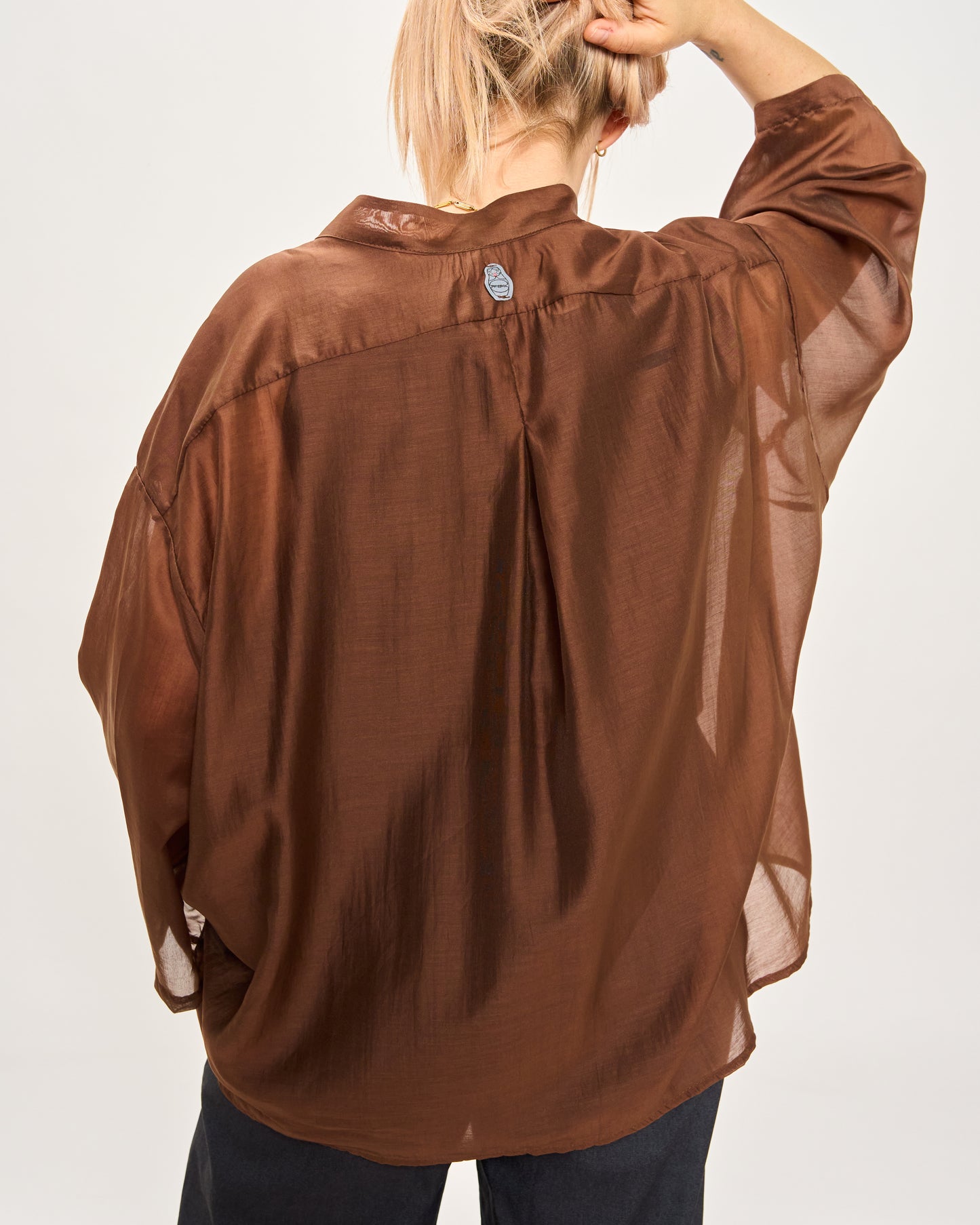 Camicia Over Corta In Cotone Leggero