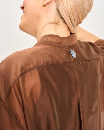 Camicia Over Corta In Cotone Leggero